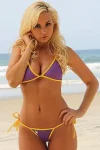 Freshkini Yellow & Purple Sheer Tanga Tie Thong Bikini