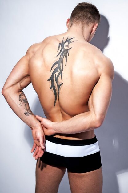 Alpha Male Black & White Swim Shorts