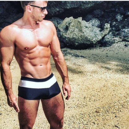 Alpha Male Black & White Swim Shorts