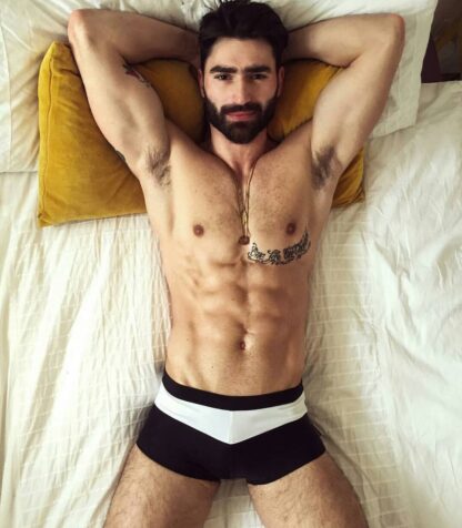 Alpha Male Black & White Swim Shorts