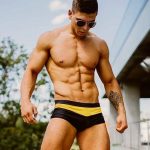 Alpha Male Black & Yellow Swim Shorts