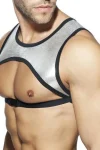 JM998 - Open Front Full Back Shiny Silver Harness