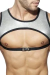 JM998 - Open Front Full Back Shiny Silver Harness