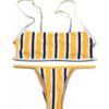 Sporty Sexy Gold Striped Bandeau String Bikini