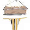 Sporty Sexy Gold Striped Bandeau String Bikini