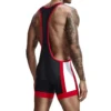 9701 Two-Toned Wrestling Singlet black back