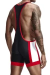 9701 Two-Toned Wrestling Singlet black back