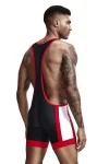 9701 Two-Toned Wrestling Singlet black back
