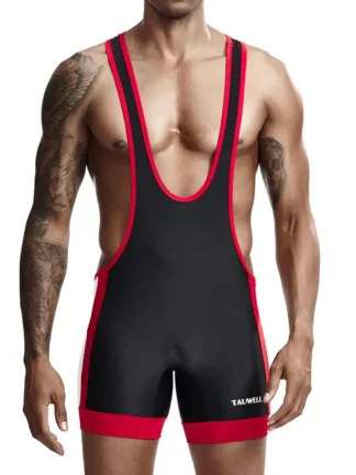 9701 Two-Toned Wrestling Singlet black back