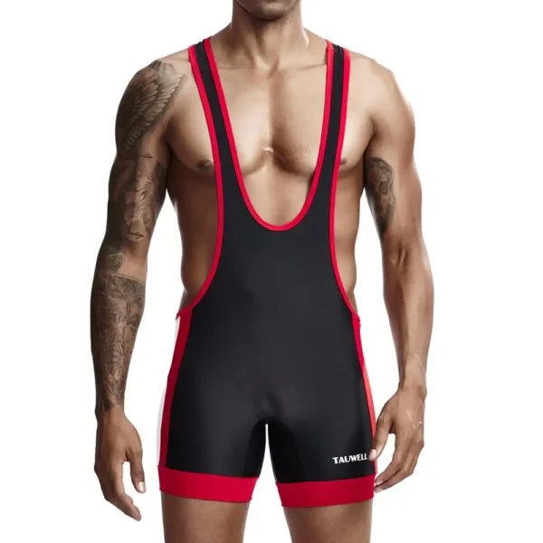 9701 Two-Toned Wrestling Singlet black back