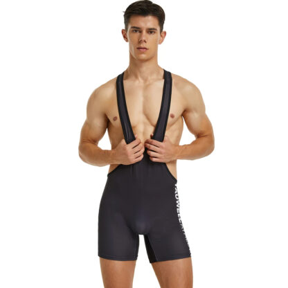 9705 Black Solid Color Singlet Front
