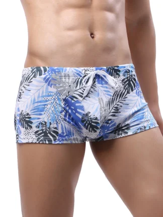 Blue Leaf Swim Shorts front