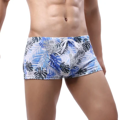 Blue Leaf Swim Shorts front