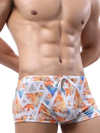 Brown Leaf Sunga Swim Shorts Front