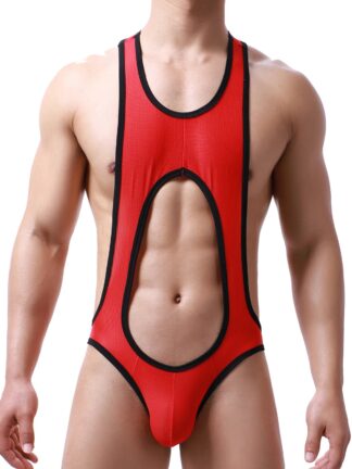 Cut Out Singlet With Open Backside in Red and Black