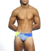 Grand Prix Swim Briefs in blue front view