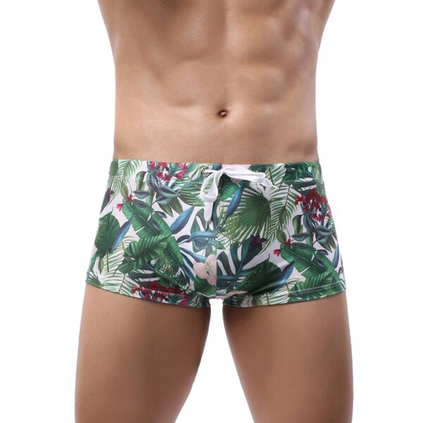 Green Leaf Swim Shorts Front