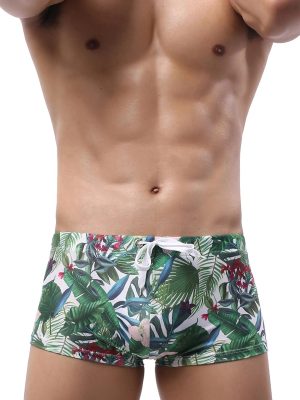 Green Leaf Swim Shorts Front