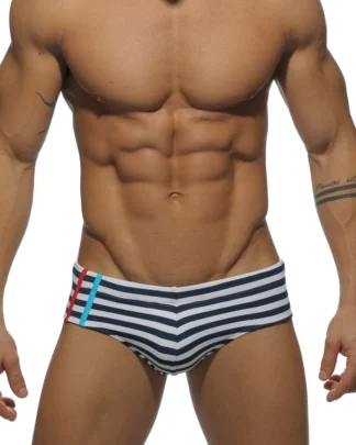 Victory Striped Swim Briefs front view