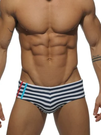 Victory Striped Swim Briefs front view