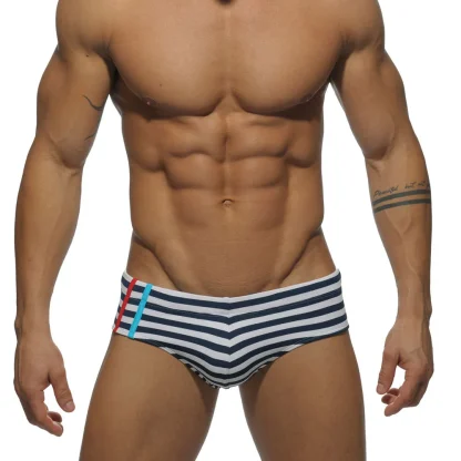 Victory Striped Swim Briefs front view