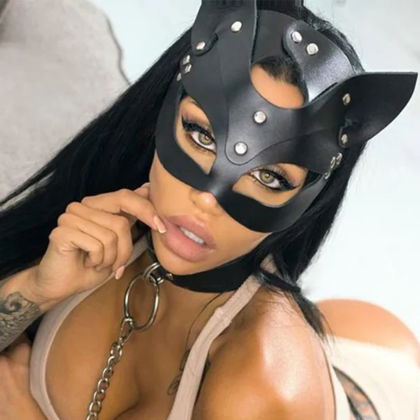 Half Face Vegan Leather BDSM Mask