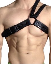 Model In Jm991 Synthetic Leather Gladiator Harness Black