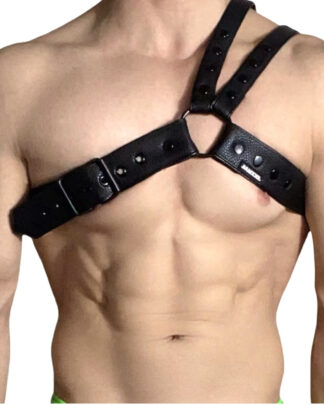 Model In Jm991 Synthetic Leather Gladiator Harness Black