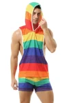 Rainbow Muscle Tank Hoodie front