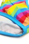 Men's Rainbow Swim Briefs with Light Blue Waistband