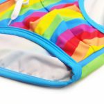 Men's Rainbow Swim Briefs with Light Blue Waistband