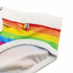 Rainbow Swim Briefs With White Waistband Close Up 2