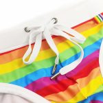 Rainbow Swim Briefs With White Waistband Close Up 3