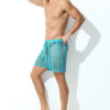Sheer Large Mesh Shorts Cyan Side