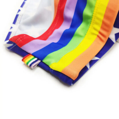Stars And Rainbow Stripes Swim Briefs Close Up