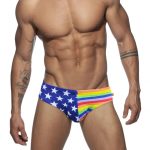 Stars And Rainbow Stripes Swim Briefs Front
