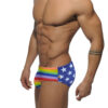 Stars And Rainbow Stripes Swim Briefs Side