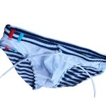 Victory Striped Swim Briefs Close Up