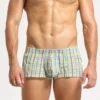Checkered Fit Trunks 220506 Yellow 2