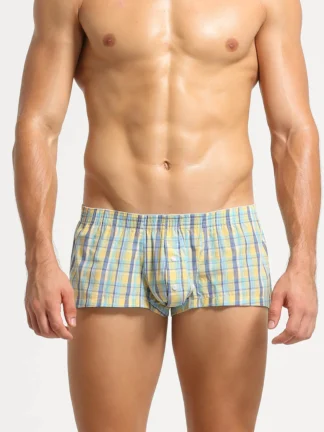 Checkered Fit Trunks 220506 Yellow 2