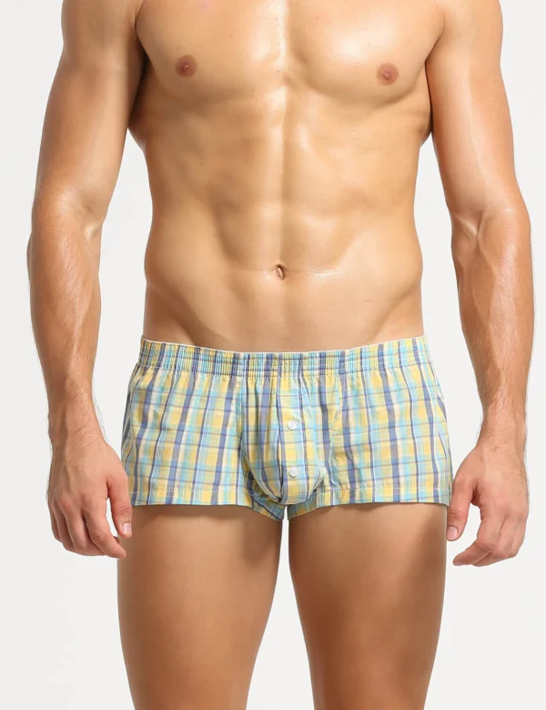 Checkered Fit Trunks 220506 Yellow 2