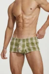 Checkered Fit Trunks 230504 Olive 2