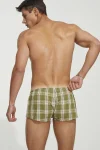Checkered Fit Trunks 230504 Olive 5