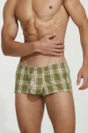 Checkered Fit Trunks 230504 Olive 6