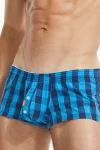 Plaid Fit Trunks 230503 Blue Close Up