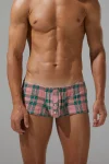 Plaid Fit Trunks 230507 Pink