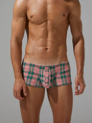 Plaid Fit Trunks 230507 Pink