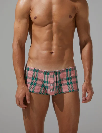 Plaid Fit Trunks 230507 Pink
