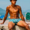 Plaid Fit Trunks 90510 Aqua