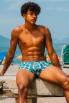 Plaid Fit Trunks 90510 Aqua